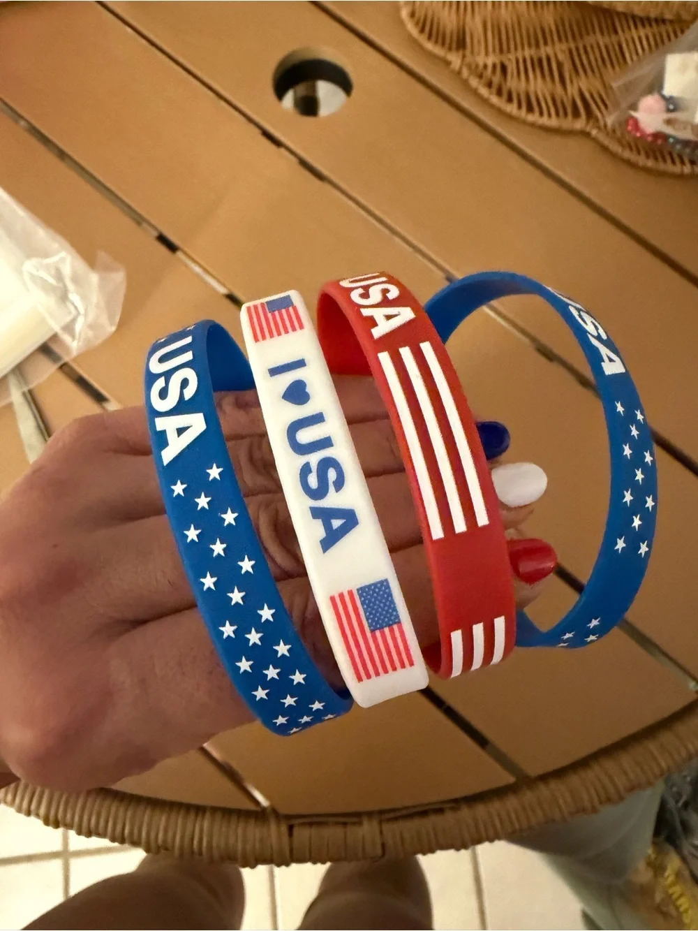 USA Patriotic Silicone Wristband Set - Red White Blue